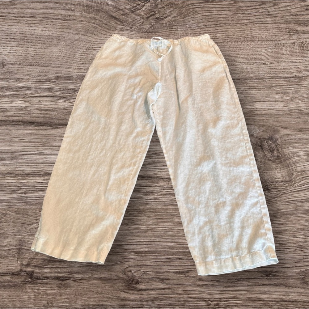 Studio Works Linen Elastic Drawstring Pants Size XL